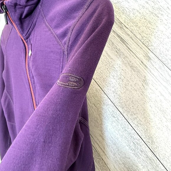 Icebreaker Merino Womens Size Small Full Zip Hooded Jacket Purple Wool - Picture 2 of 5